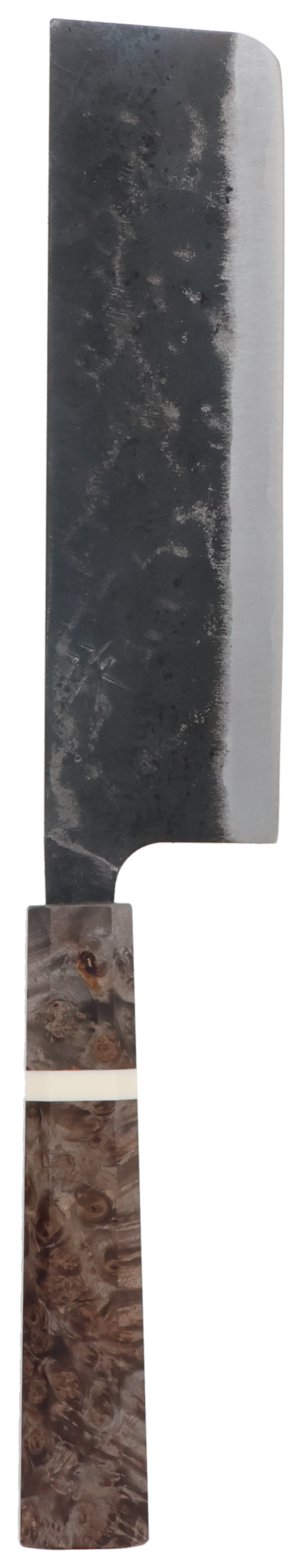 Nakiri Blue Steel #2 Kurouchi Stabilized Wood 165mm