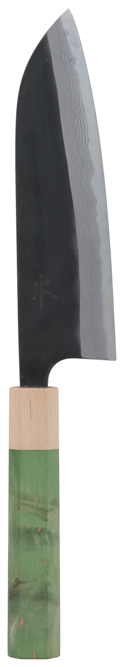 Santoku Blue Steel Kurouchi Maple 170mm