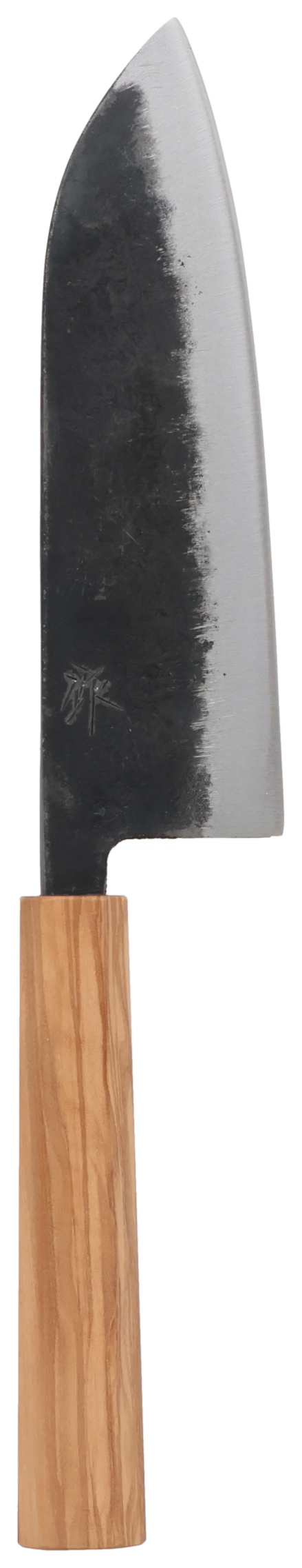 Santoku Blue Steel #2 Kurouchi Olive Wood 165mm